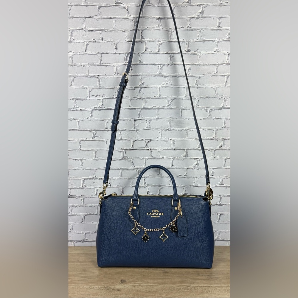 Coach Georgia Satchel Bag Deep blue free unbranded chain CR156 price is firm - Picture 10 of 16